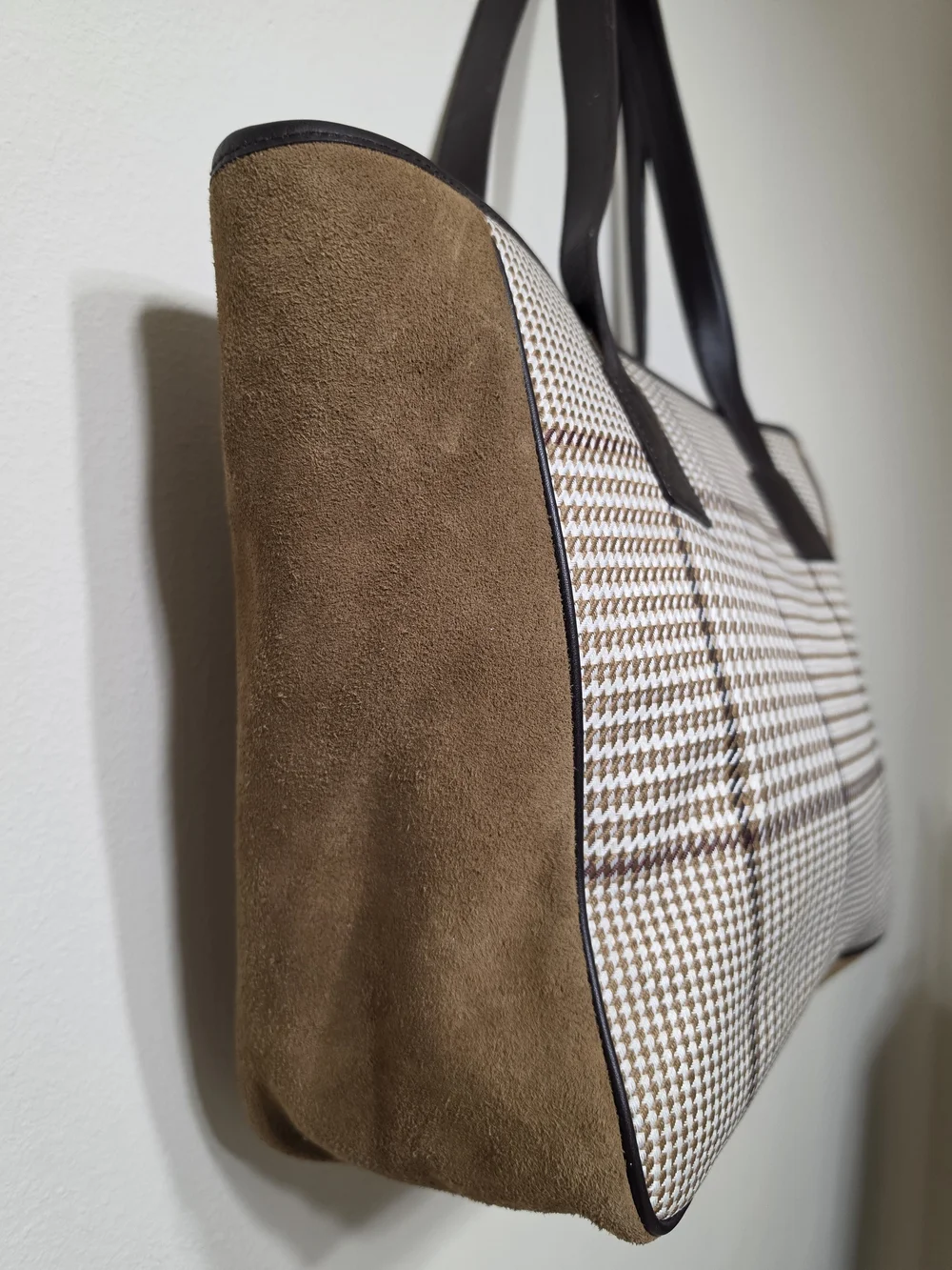 Lauren Ralph Lauren Brown Plaid Tote Bag